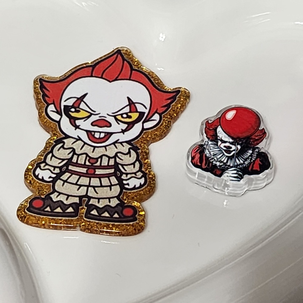 Halloween Horror Flatback Focal Bead Keychain Beaded Pen Phone Chain Clown